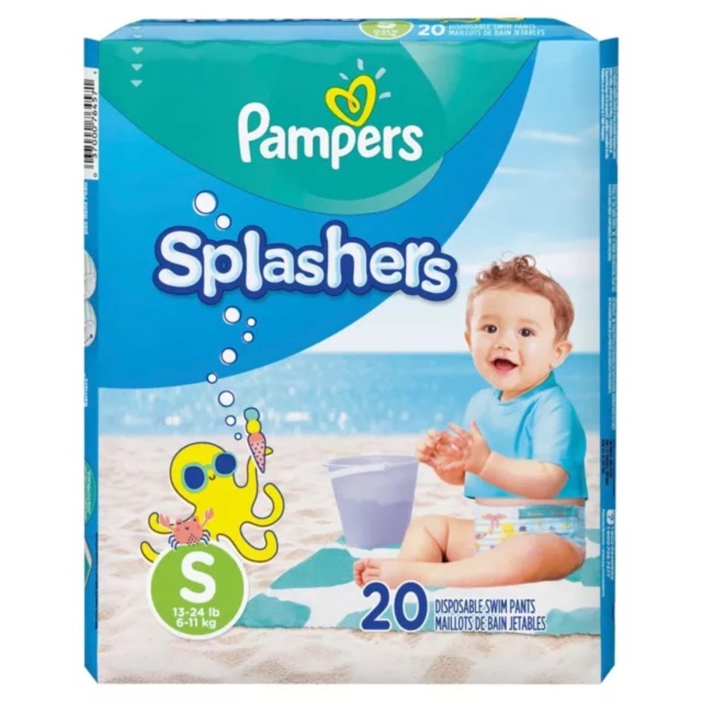 2 PAMPERS SPLASHERS SWIM DIAPERS SMALL SZ 13-24Ib